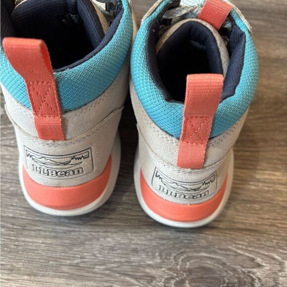 LL Bean Suede Hiking Boots Blue with Orange Accents - Picture 2 of 6